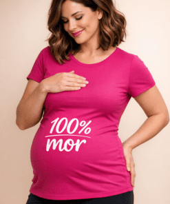 Graviditets-t-shirt "100% mor"