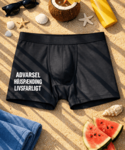 Herreboxershorts ADVARSEL HØJSPÆNDING LIVSFARLIGT