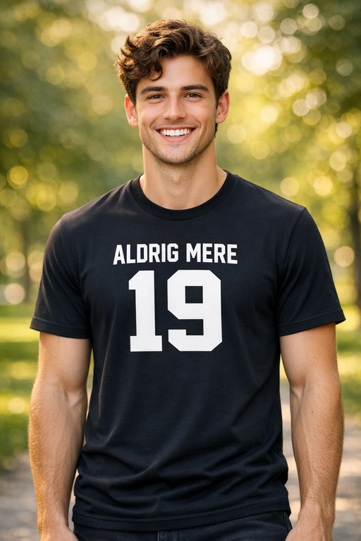 Sjov t-shirt ALDRIG MERE 19