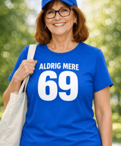 Sjov t-shirt: ALDRIG MERE 69