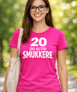 Sjov t-shirt: 20 og altid smukkere