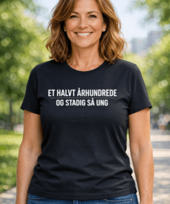 Sjov t-shirt: Et halvt århundrede og stadig så ung