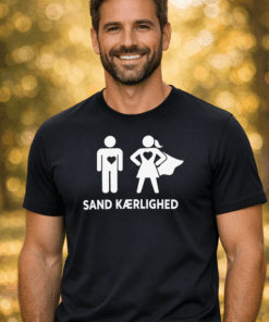 Sjov t-shirt: SAND KÆRLIGHED