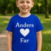 Børne t-shirt Far med navn med teksten Anders Far