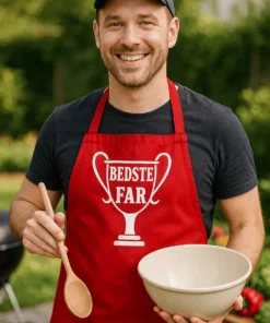 Forklæde bedste far som sjov gave til fødselsdag for far, der elsker grill og køkkenhygge