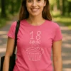 Sjov t-shirt 18 søde med teksten 18 søde på trykket