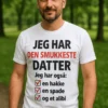 Sjov t-shirt Smukkeste datter og alibi med humoristisk gave-design