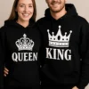 Sweater King queen sæt med QUEEN KING print til par og gave